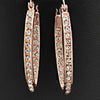 18K Rose Gold Plated Rhinestones Oval Hoop Earrings