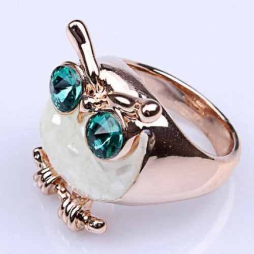 Gold Metal Shell Owl Ring