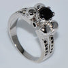 Black Sapphire Skull Jewelry Halloween Ring