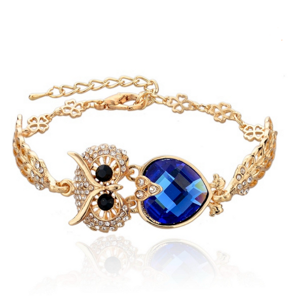 Gold Plating Owl Crystal Bracelets