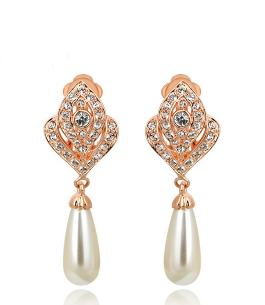 18K Pink Gold Plated Clip Earrings
