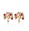 Flower Heart Stud Crystal Earrings