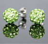 Color Micro Disco Ball Mix CZ Crystal Clay Stud Earrings