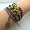 Leather Jewelry Bracelet Multi Double Layer Infinite