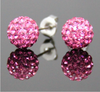 Color Micro Disco Ball Mix CZ Crystal Clay Stud Earrings