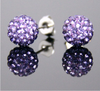 Color Micro Disco Ball Mix CZ Crystal Clay Stud Earrings