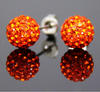 Color Micro Disco Ball Mix CZ Crystal Clay Stud Earrings