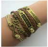 Leather Jewelry Bracelet Multi Double Layer Infinite